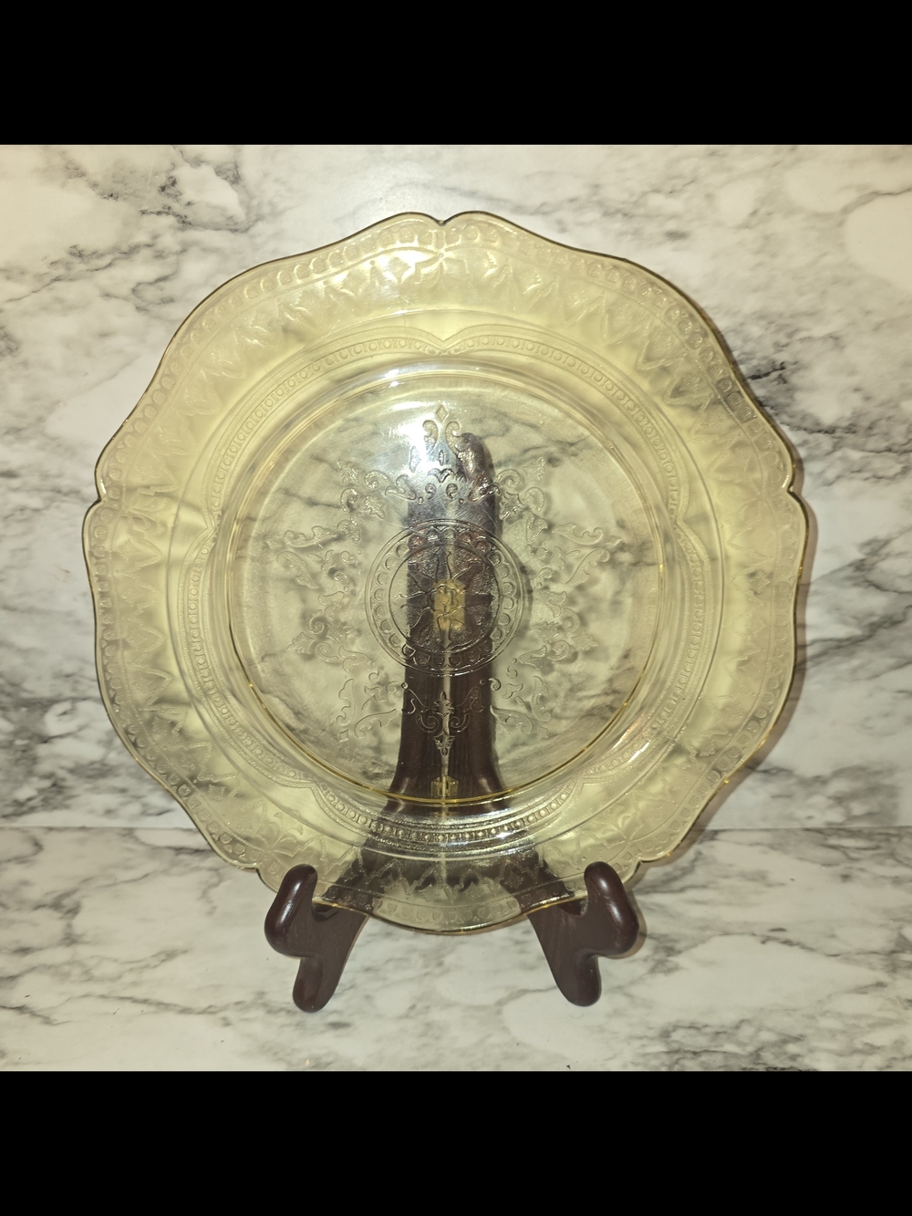 Vintage Yellow Depression Glass Patrician Spoke Pattern Plate 11” Federal Glass